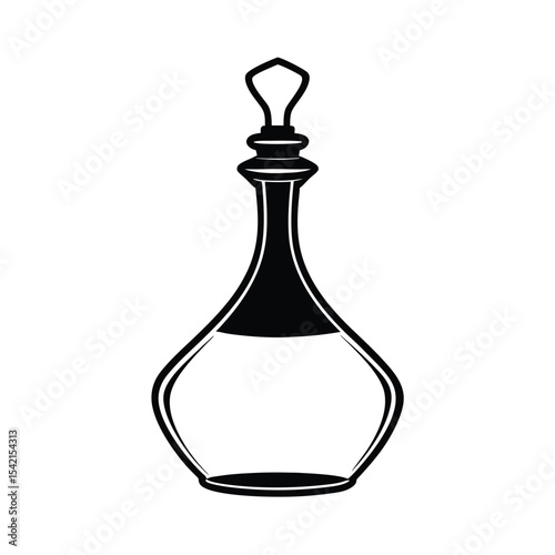 Elegant liquor decanter silhouette fancy bottle design for branding and decoration