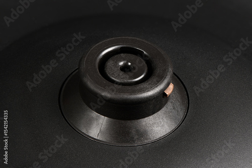 Base for an electric kettle. Extreme close-up of the electric connector of the kettle.