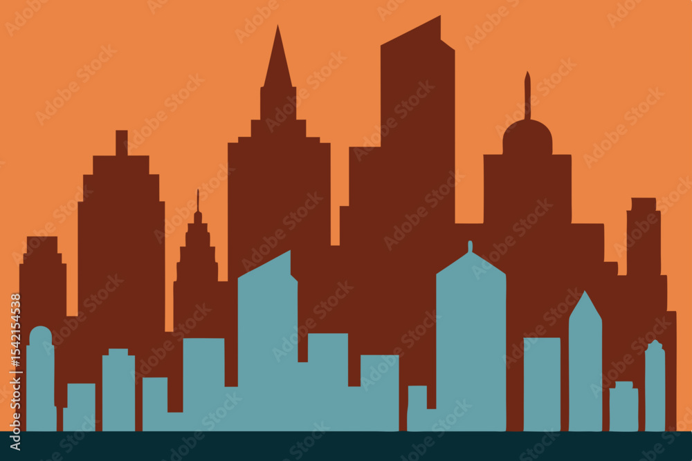 silhouette of city silhouette of city