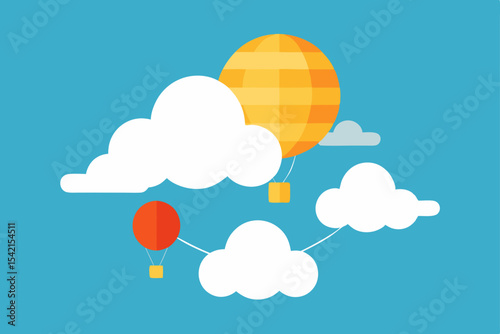 balloons in the sky with clouds