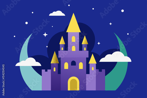 castle and moon