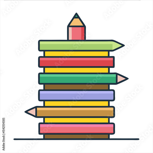 A Stack of Colorful Pencils Ready for Art Projects and Creative Writing
