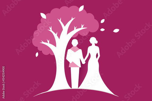silhouette of bride and groom