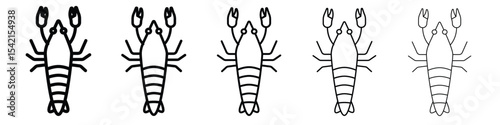 Lobster icon Symbol concept for web design.simple line vector icon. logo illustration.