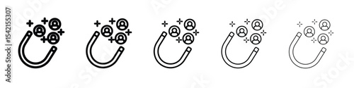 Magnet user icon Symbol concept for web design.simple line vector icon. logo illustration.