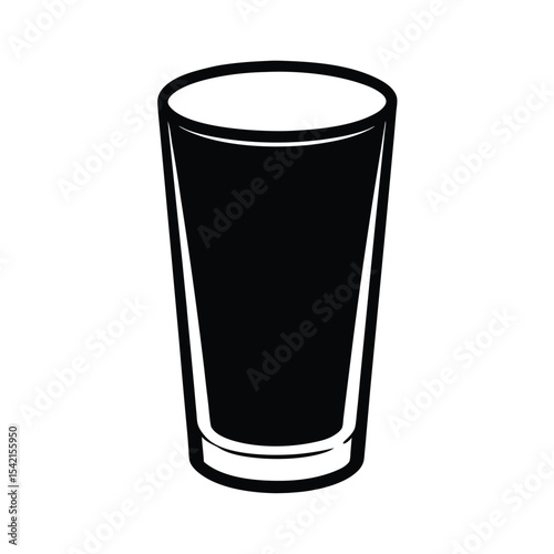 Bold and small shot glass silhouette high resolution vector graphic for design projects