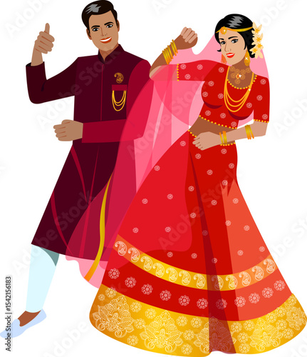 couple indian sangeet wedding dance