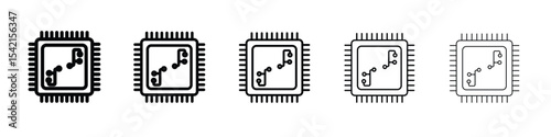 Microchip icon Symbol concept for web design.simple line vector icon. logo illustration.