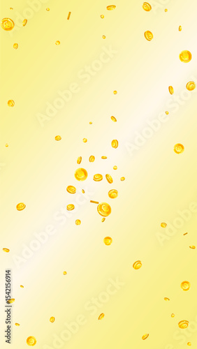 European Union Euro coins falling. Scattered gold