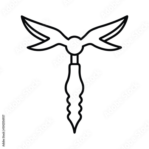 Elegant wing shaped wine opener silhouette a vector design for branding and decoration
