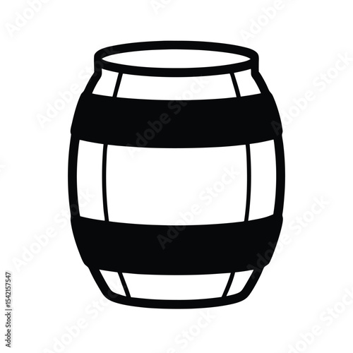 Silhouette of a wooden barrel or keg vintage style vector illustration