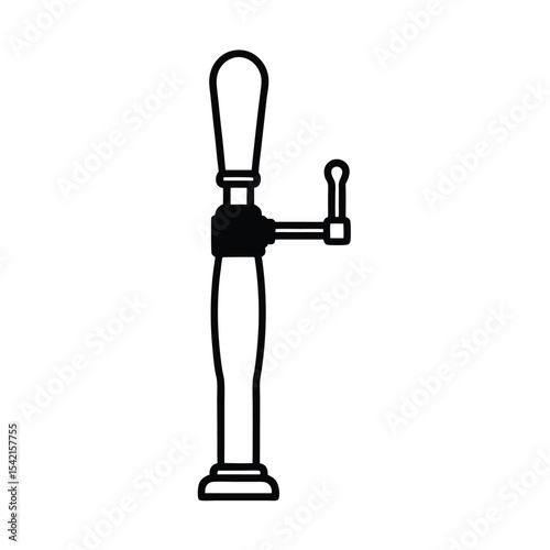 High resolution silhouette of a beer tap handle for brewing and pub designs