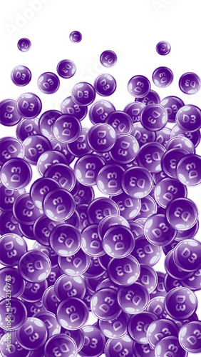 Vitamin D3 round capsules.