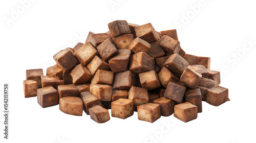 Delicious Chocolate Cubes Food Dessert Sweet Treat Pile isolated on transparent background	
