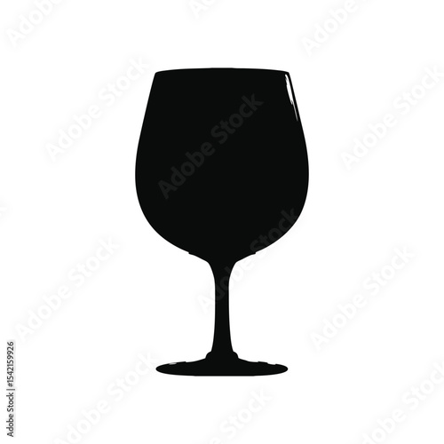 Glass of wine isolated on black background elegant transparent wineglass for celebration and party