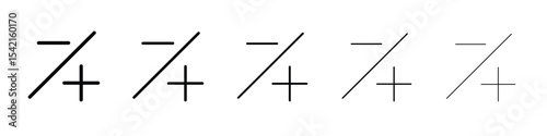 Plus minus icon Symbol concept for web design.simple line vector icon. logo illustration.