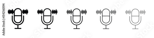Podcast icon Symbol concept for web design.simple line vector icon. logo illustration.