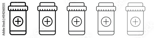 Prescription bottle icon Symbol concept for web design.simple line vector icon. logo illustration.
