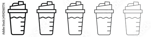 Protein shake icon Symbol concept for web design.simple line vector icon. logo illustration.