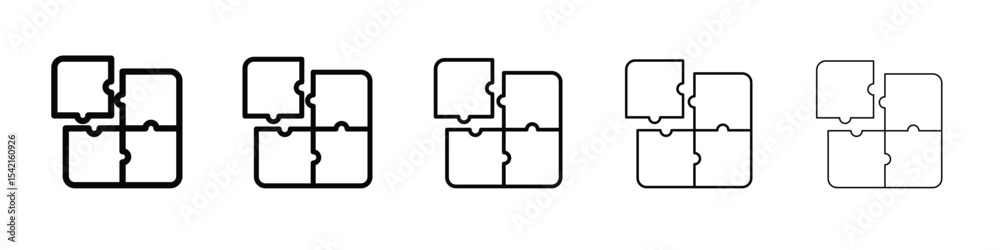 Fototapeta premium Puzzle pieces icon Symbol concept for web design.simple line vector icon. logo illustration.