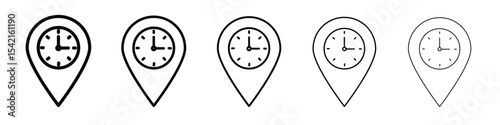 Real time location icon Symbol concept for web design.simple line vector icon. logo illustration.
