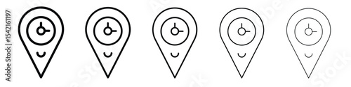 Real time location icon Symbol concept for web design.simple line vector icon. logo illustration.