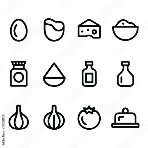 Skincare and cosmetic product icon set in linear style, includes lotion, cream, serum, hygiene items, editable stroke design