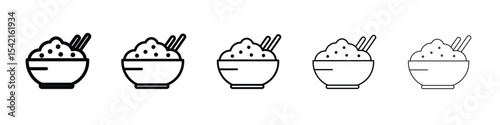 Rise Bowl icon Symbol concept for web design.simple line vector icon. logo illustration.