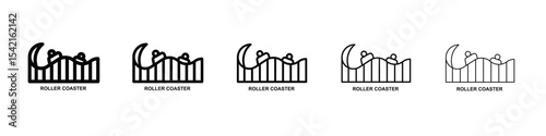 Roller coaster icon Symbol concept for web design.simple line vector icon. logo illustration.