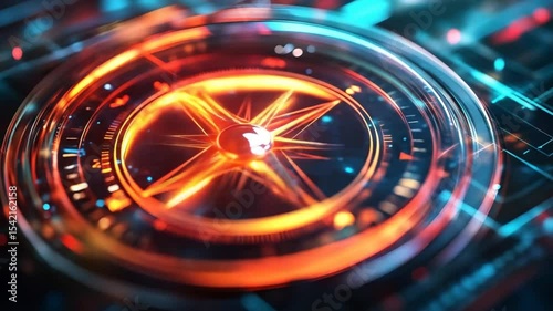 Wallpaper Mural Glowing Compass 3D Illustration Footage Torontodigital.ca