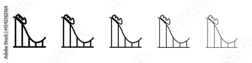 Roller coaster icon Symbol concept for web design.simple line vector icon. logo illustration.