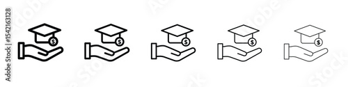 Scholarship fund icon Symbol concept for web design.simple line vector icon. logo illustration.