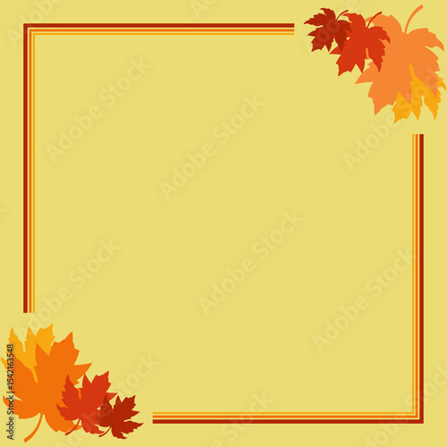 Colorful Autumn Leaf Wreath Frame
