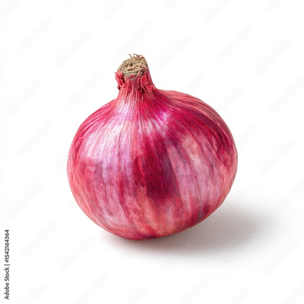 Fototapeta premium Fresh Red Onion Vegetable Isolated on White Background Studio Shot Healthy Food Ingredient