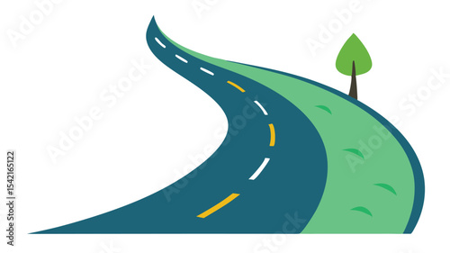  road illustration to the city