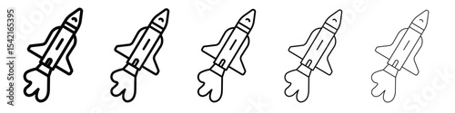 Space shuttle icon Symbol concept for web design.simple line vector icon. logo illustration.