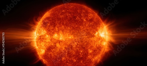 The Radiant Sun Emitting Powerful Energy and Light from Its Surface photo