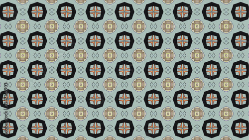 Abstract and geometric Seamless Pattern design suitable for fabric or wrapping paper.