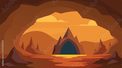  a beautiful cave landscape.