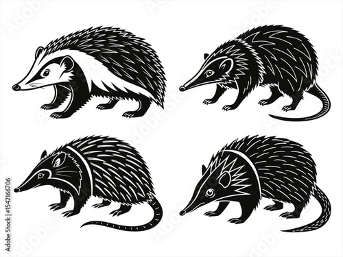 tenrec sihouette black vector bundle