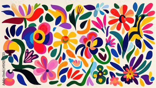 Vibrant floral design in bold colors