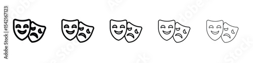 Theater masks icon Symbol concept for web design.simple line vector icon. logo illustration.