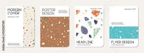 Note book cover design. Terrazzo abstract