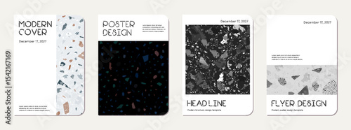 Note book cover design. Terrazzo abstract