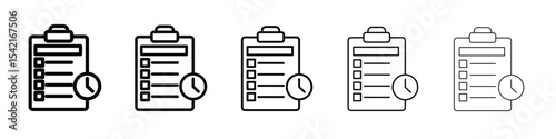 Timesheet icon Symbol concept for web design.simple line vector icon. logo illustration.
