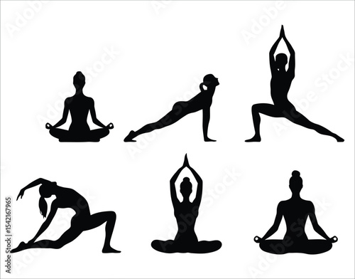 Peaceful Lotus Pose Vector Set