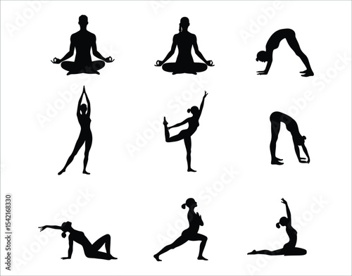 Vector Icons of Yoga Poses
