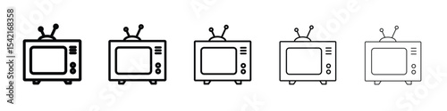 Tv retro icon Symbol concept for web design.simple line vector icon. logo illustration.