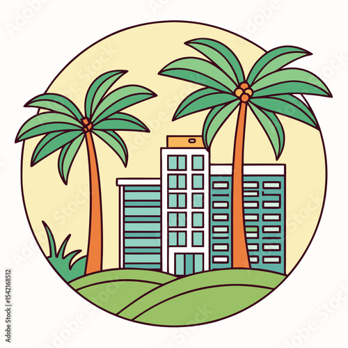 vector illustration of a tropical island