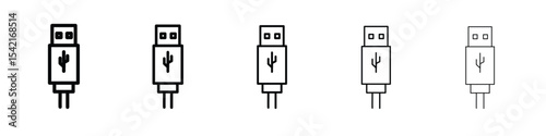 USB icon Symbol concept for web design.simple line vector icon. logo illustration.